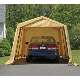 ShelterLogic 10W x 20L x 8H Peak 7.5oz Tan Portable Garage