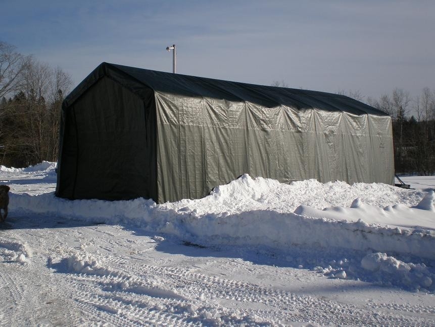 Using a Portable Shelter to Store Firewood